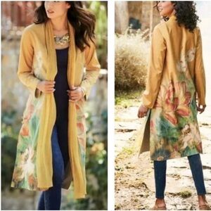 Soft Surroundings Orofino Faux Suede/Silk Coat